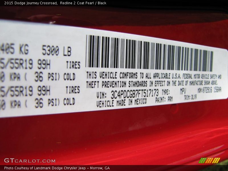 Redline 2 Coat Pearl / Black 2015 Dodge Journey Crossroad