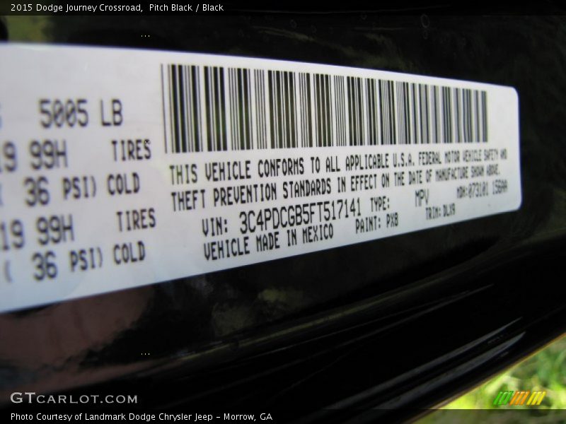 Pitch Black / Black 2015 Dodge Journey Crossroad