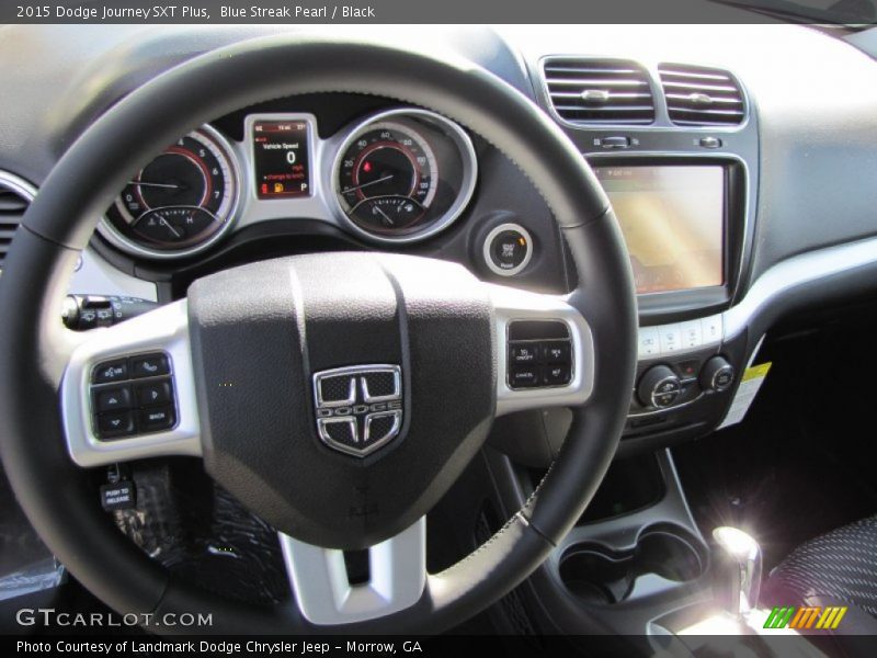 Blue Streak Pearl / Black 2015 Dodge Journey SXT Plus