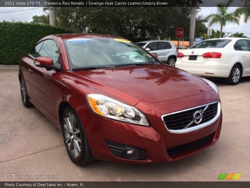 Flamenco Red Metallic / Soverign Hide Calcite Leather/Umbra Brown 2011 Volvo C70 T5