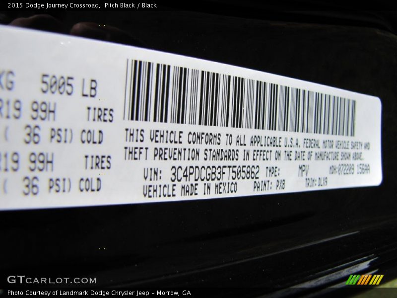 Pitch Black / Black 2015 Dodge Journey Crossroad