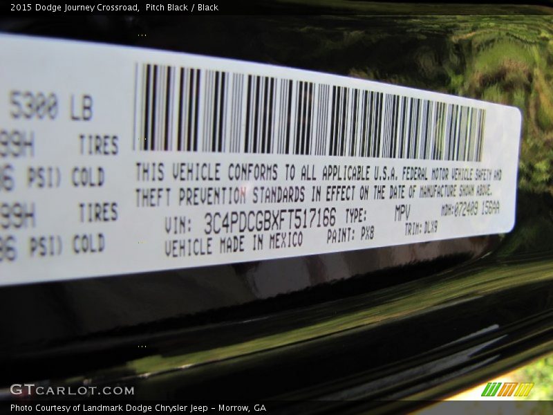 Pitch Black / Black 2015 Dodge Journey Crossroad