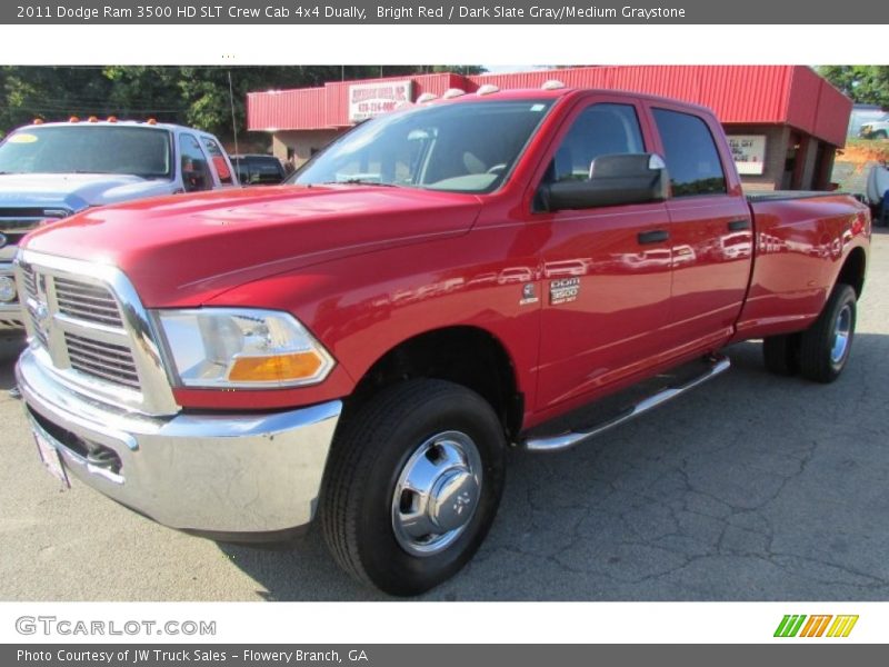 Bright Red / Dark Slate Gray/Medium Graystone 2011 Dodge Ram 3500 HD SLT Crew Cab 4x4 Dually