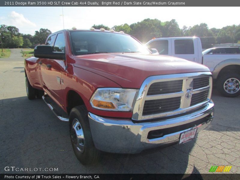 Bright Red / Dark Slate Gray/Medium Graystone 2011 Dodge Ram 3500 HD SLT Crew Cab 4x4 Dually