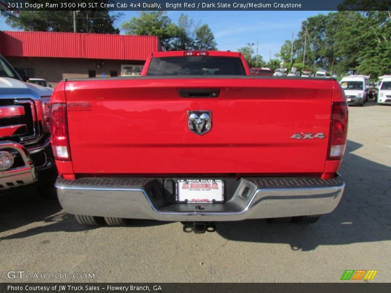 Bright Red / Dark Slate Gray/Medium Graystone 2011 Dodge Ram 3500 HD SLT Crew Cab 4x4 Dually