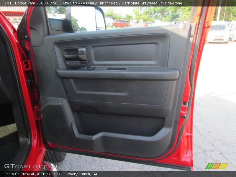 Bright Red / Dark Slate Gray/Medium Graystone 2011 Dodge Ram 3500 HD SLT Crew Cab 4x4 Dually