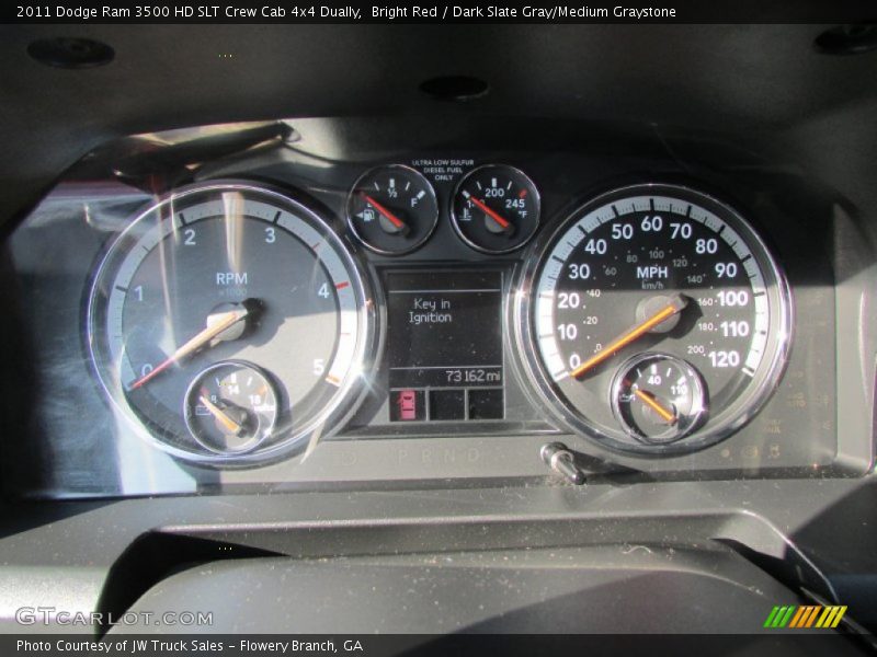 Bright Red / Dark Slate Gray/Medium Graystone 2011 Dodge Ram 3500 HD SLT Crew Cab 4x4 Dually