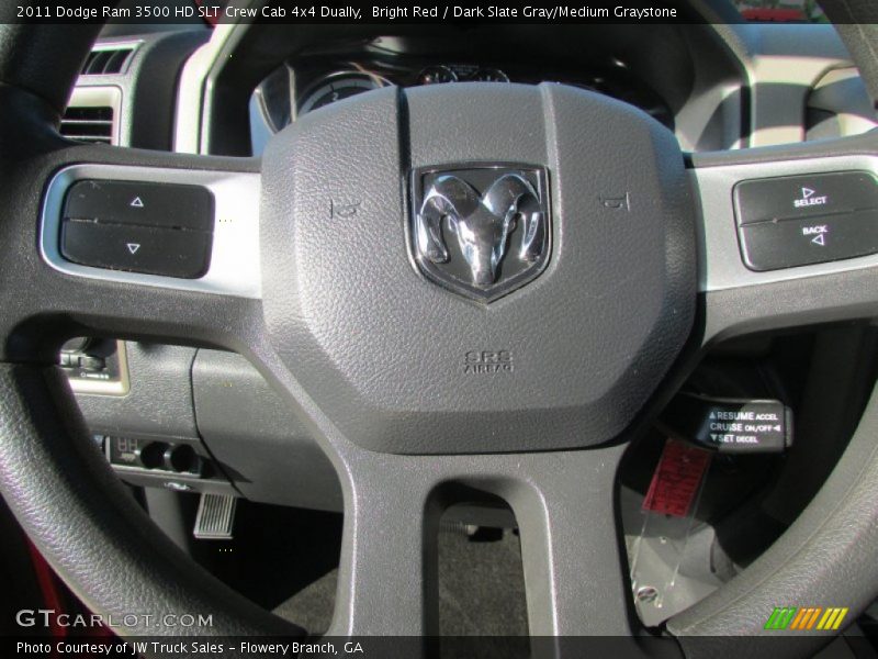 Bright Red / Dark Slate Gray/Medium Graystone 2011 Dodge Ram 3500 HD SLT Crew Cab 4x4 Dually