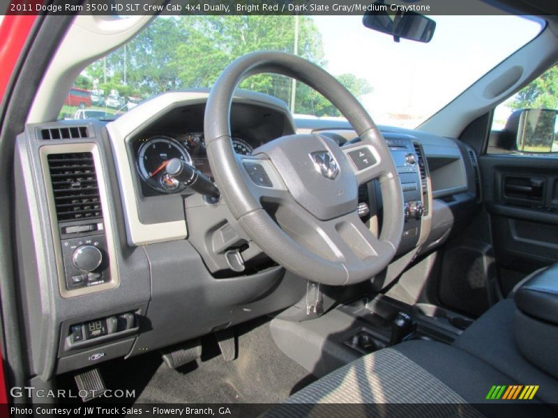 Bright Red / Dark Slate Gray/Medium Graystone 2011 Dodge Ram 3500 HD SLT Crew Cab 4x4 Dually