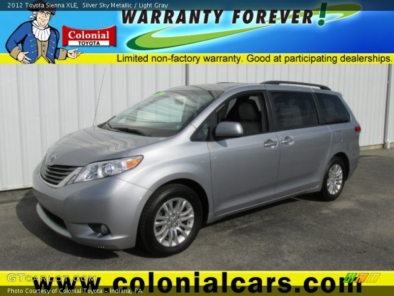 Silver Sky Metallic / Light Gray 2012 Toyota Sienna XLE