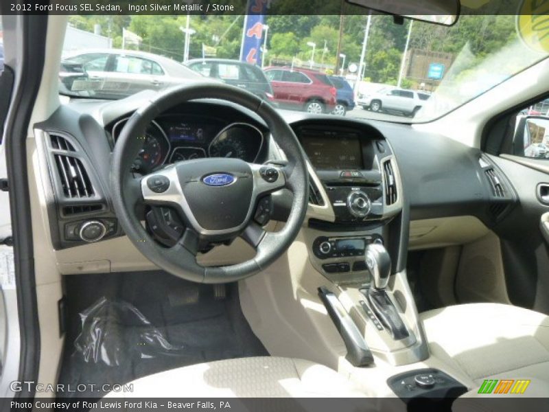 Ingot Silver Metallic / Stone 2012 Ford Focus SEL Sedan