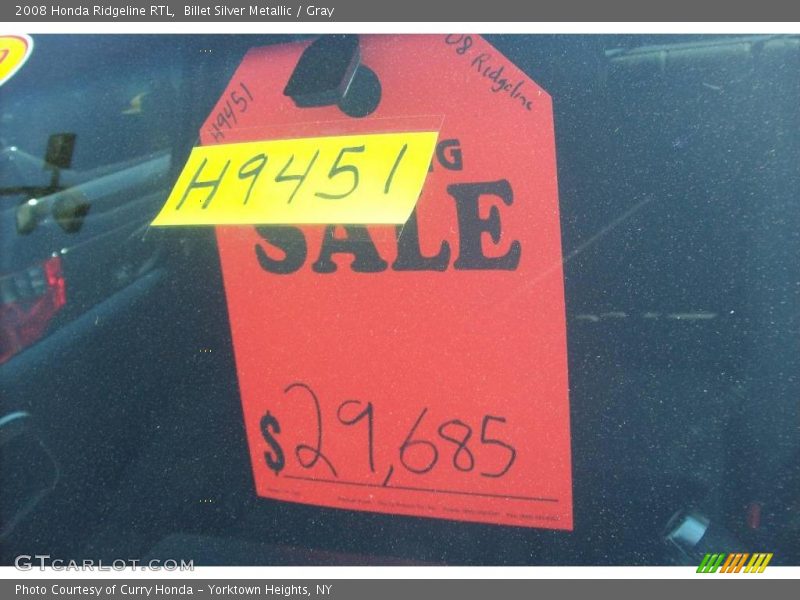 Billet Silver Metallic / Gray 2008 Honda Ridgeline RTL