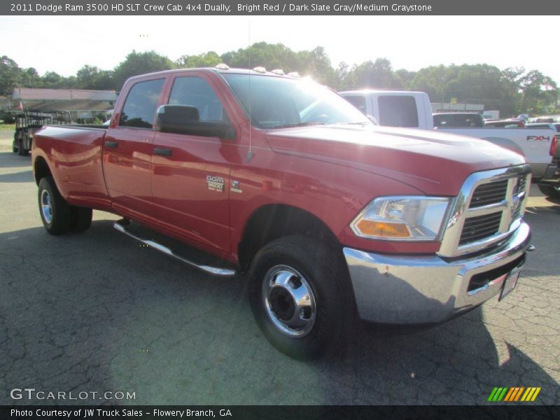 Bright Red / Dark Slate Gray/Medium Graystone 2011 Dodge Ram 3500 HD SLT Crew Cab 4x4 Dually