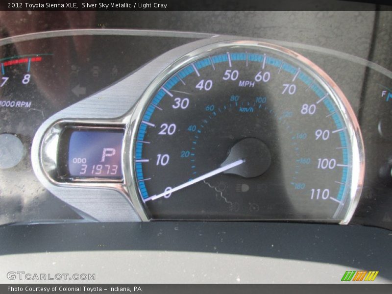 Silver Sky Metallic / Light Gray 2012 Toyota Sienna XLE