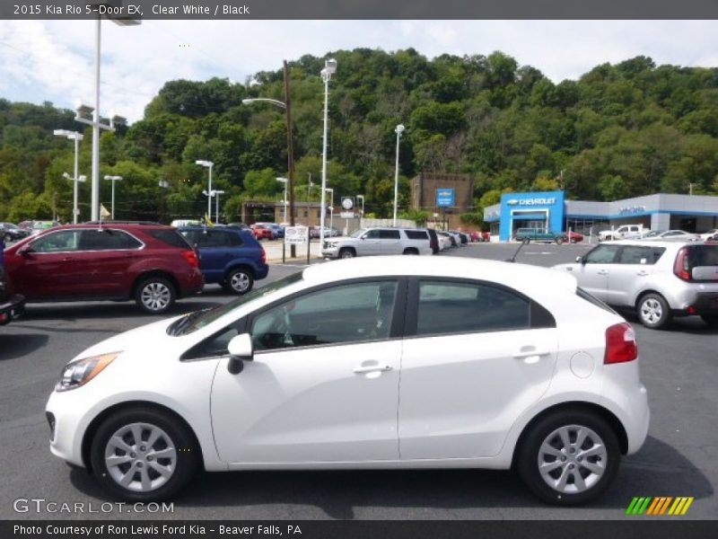Clear White / Black 2015 Kia Rio 5-Door EX