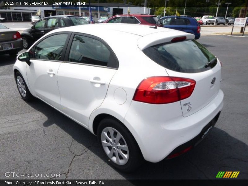 Clear White / Black 2015 Kia Rio 5-Door EX