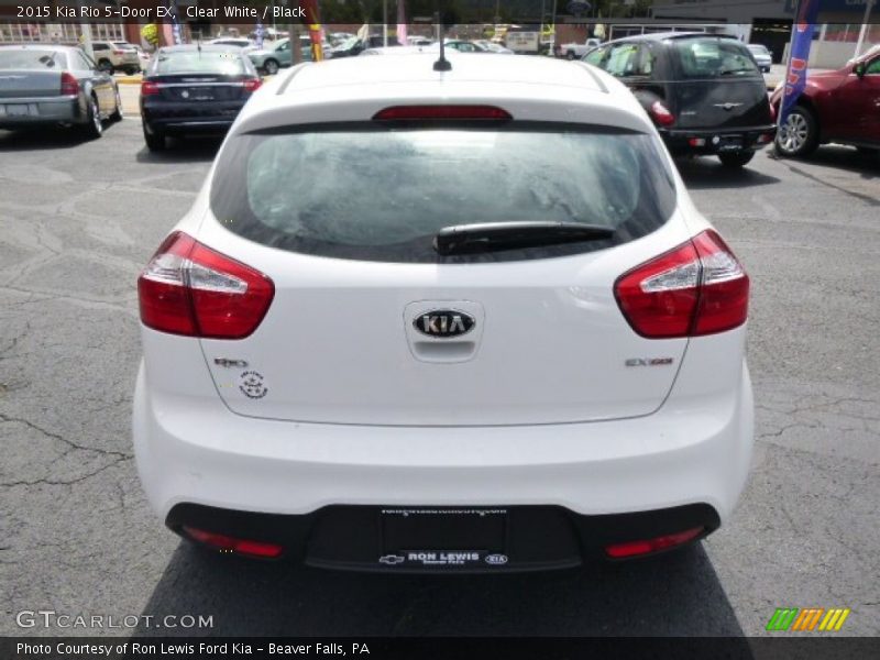 Clear White / Black 2015 Kia Rio 5-Door EX