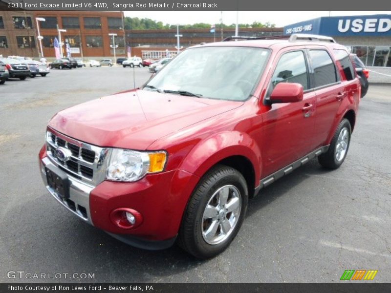 Sangria Red Metallic / Charcoal Black 2011 Ford Escape Limited V6 4WD