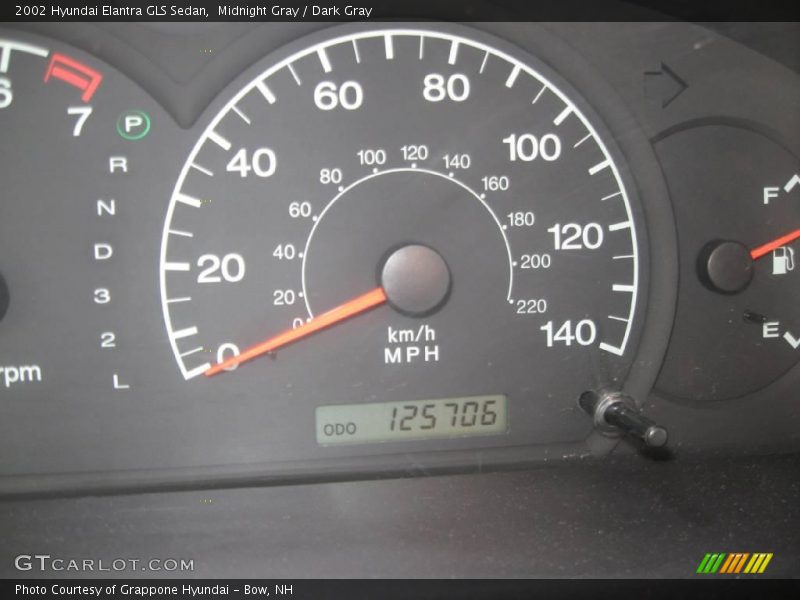 Midnight Gray / Dark Gray 2002 Hyundai Elantra GLS Sedan