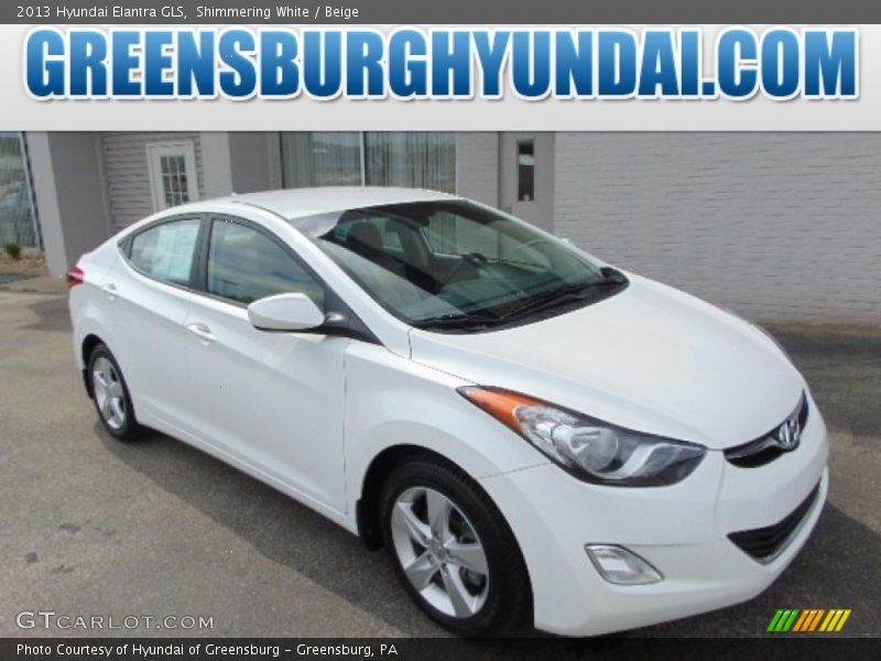 Shimmering White / Beige 2013 Hyundai Elantra GLS