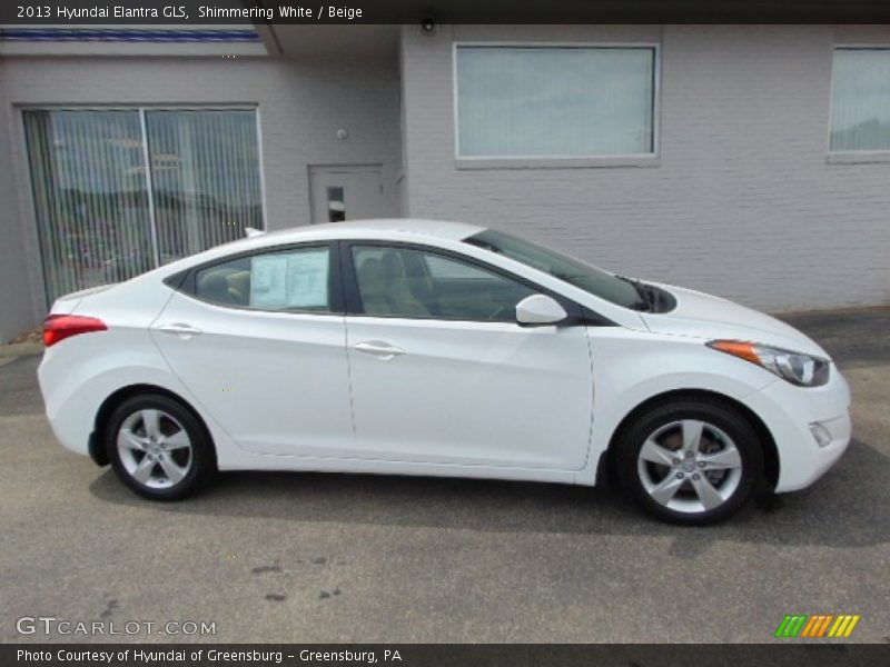 Shimmering White / Beige 2013 Hyundai Elantra GLS