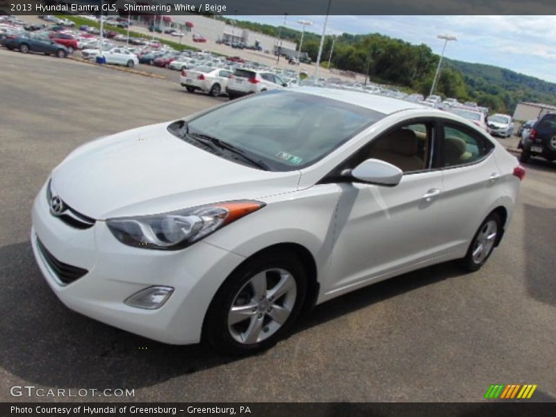 Shimmering White / Beige 2013 Hyundai Elantra GLS
