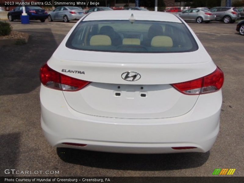 Shimmering White / Beige 2013 Hyundai Elantra GLS
