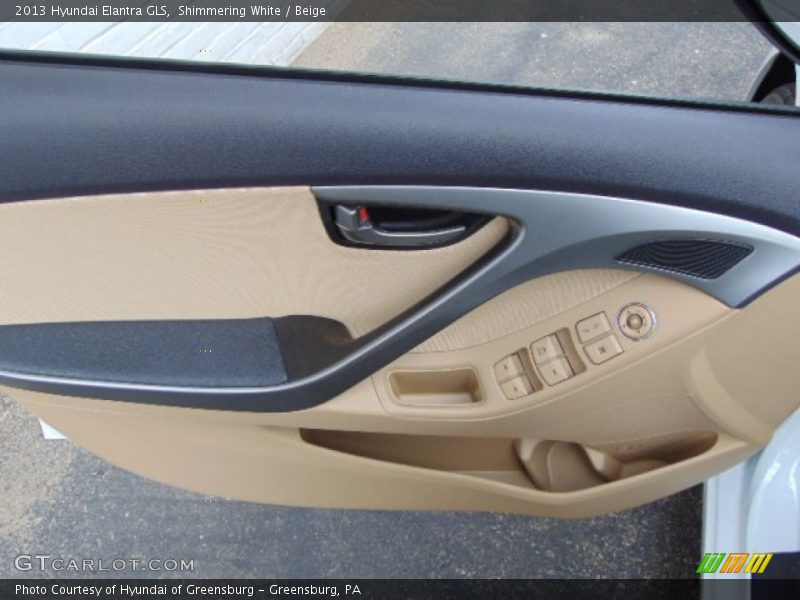 Shimmering White / Beige 2013 Hyundai Elantra GLS