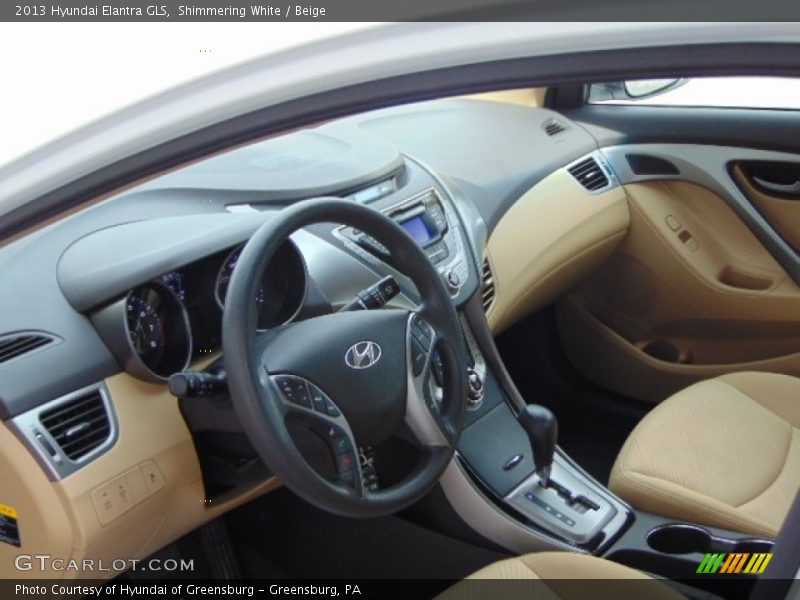 Shimmering White / Beige 2013 Hyundai Elantra GLS