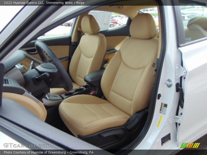 Shimmering White / Beige 2013 Hyundai Elantra GLS