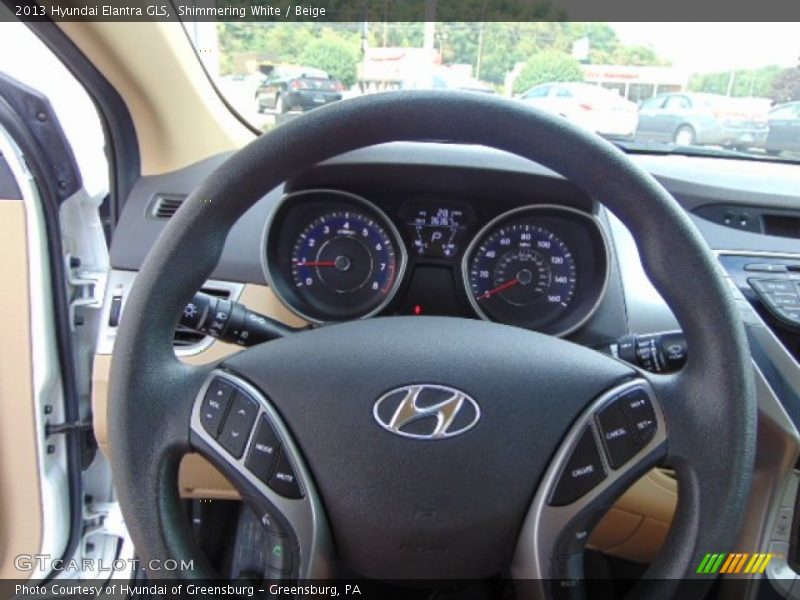 Shimmering White / Beige 2013 Hyundai Elantra GLS