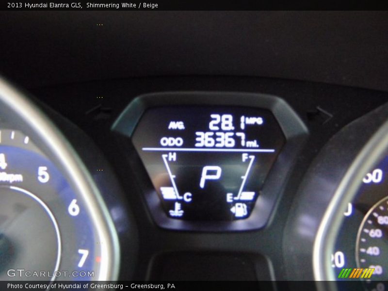 Shimmering White / Beige 2013 Hyundai Elantra GLS