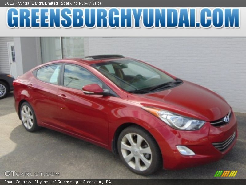 Sparkling Ruby / Beige 2013 Hyundai Elantra Limited