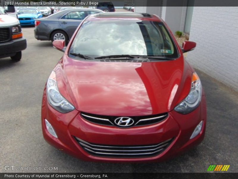 Sparkling Ruby / Beige 2013 Hyundai Elantra Limited