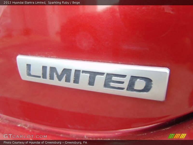 Sparkling Ruby / Beige 2013 Hyundai Elantra Limited