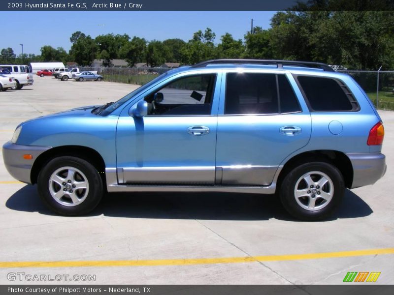 Arctic Blue / Gray 2003 Hyundai Santa Fe GLS