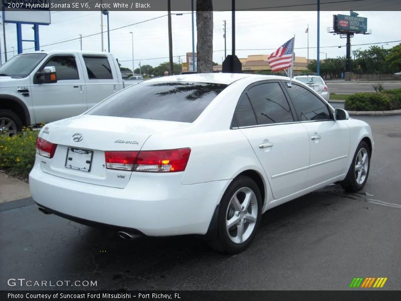 Arctic White / Black 2007 Hyundai Sonata SE V6