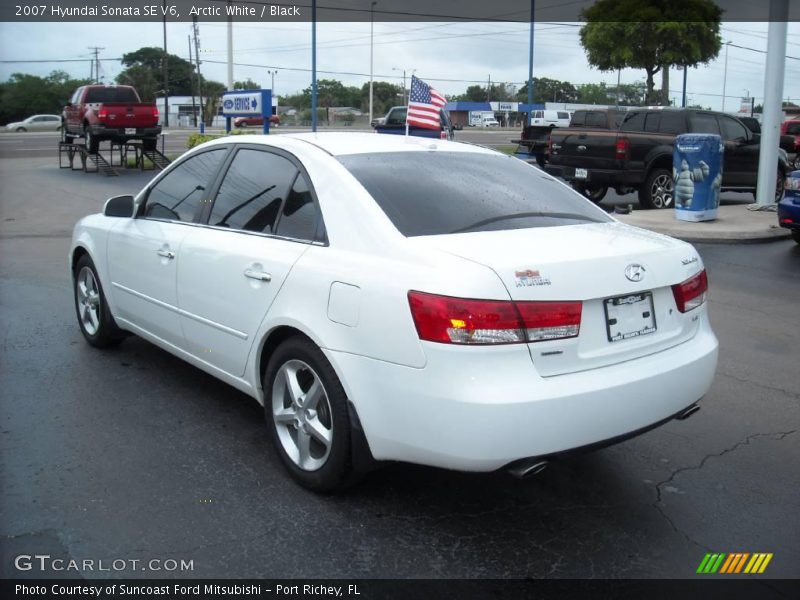 Arctic White / Black 2007 Hyundai Sonata SE V6