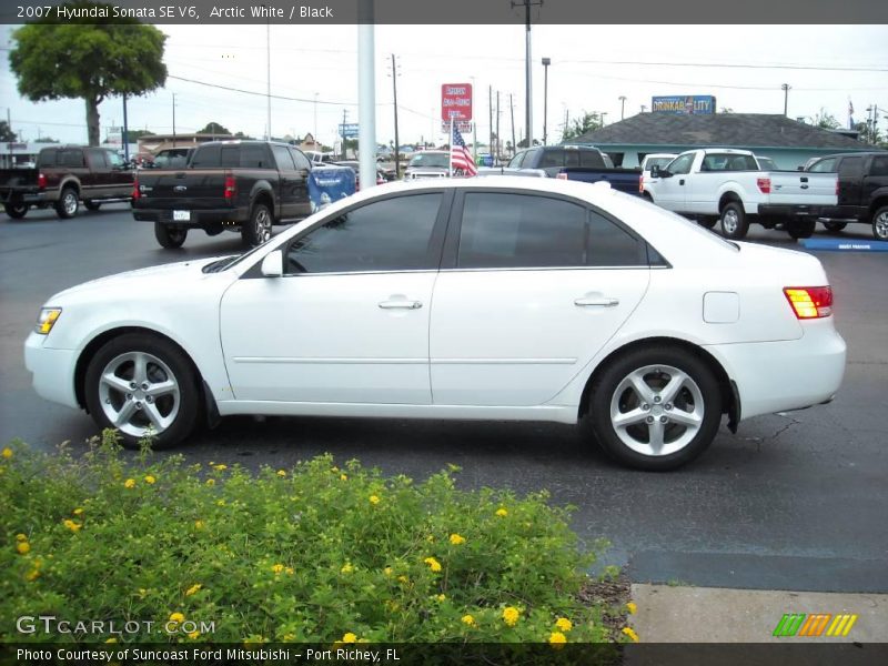Arctic White / Black 2007 Hyundai Sonata SE V6