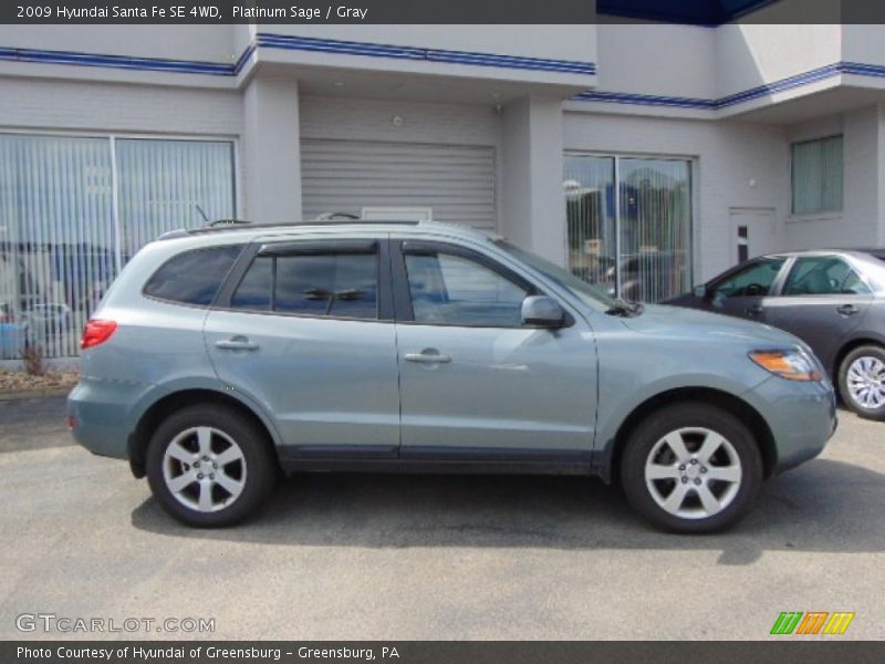 Platinum Sage / Gray 2009 Hyundai Santa Fe SE 4WD