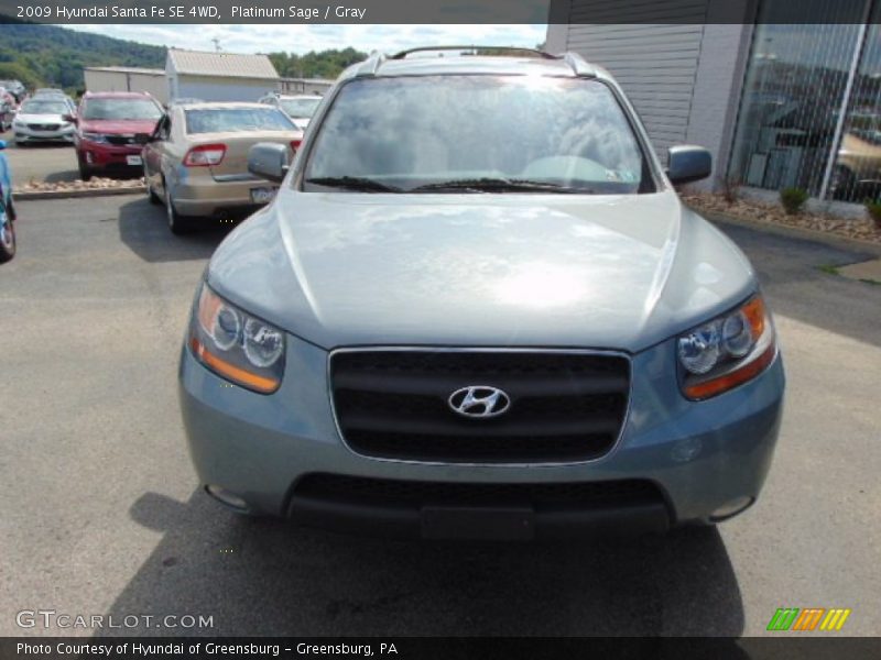 Platinum Sage / Gray 2009 Hyundai Santa Fe SE 4WD