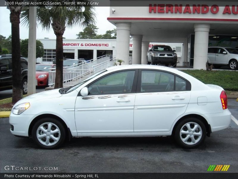 Nordic White / Gray 2008 Hyundai Accent GLS Sedan