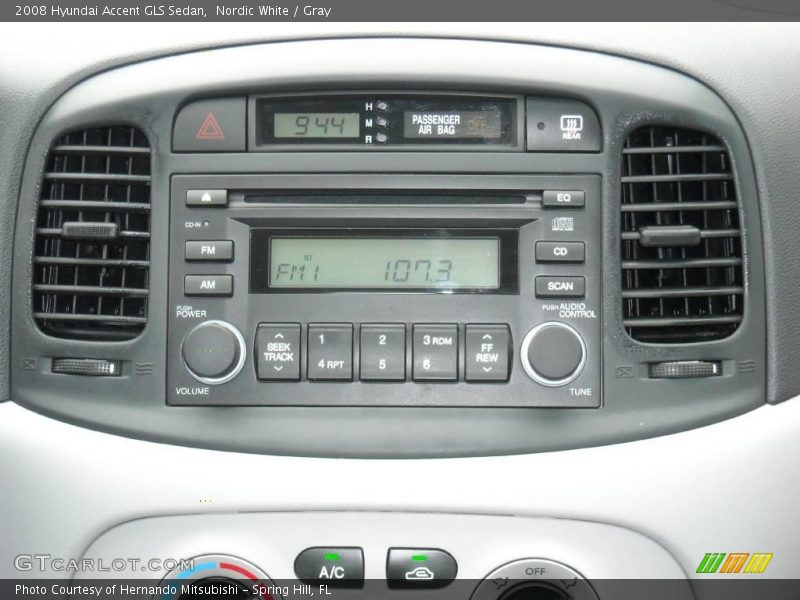 Nordic White / Gray 2008 Hyundai Accent GLS Sedan