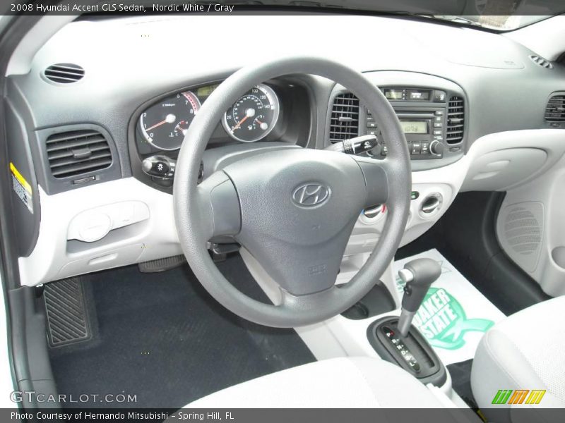 Nordic White / Gray 2008 Hyundai Accent GLS Sedan