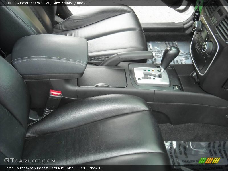 Arctic White / Black 2007 Hyundai Sonata SE V6