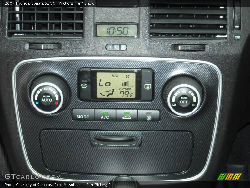 Arctic White / Black 2007 Hyundai Sonata SE V6