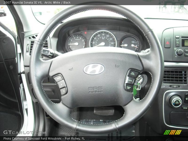Arctic White / Black 2007 Hyundai Sonata SE V6