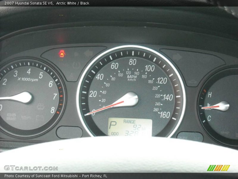 Arctic White / Black 2007 Hyundai Sonata SE V6
