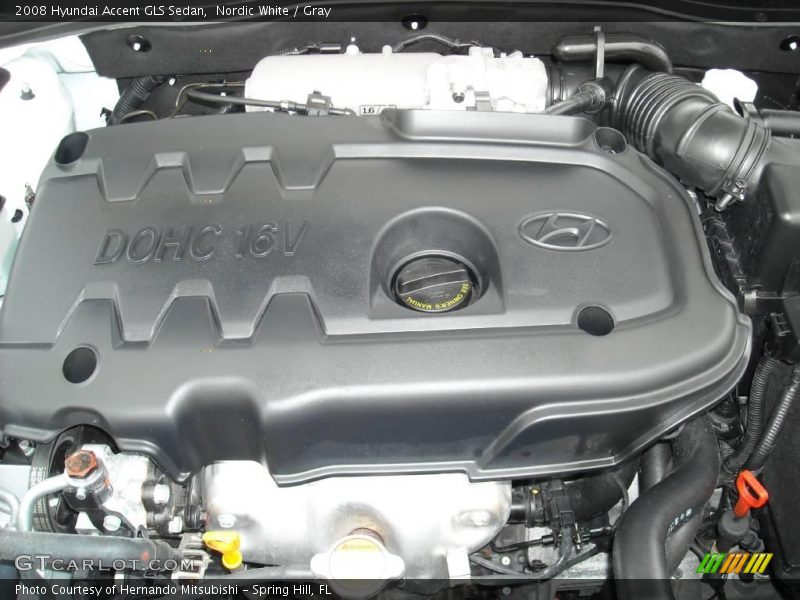 Nordic White / Gray 2008 Hyundai Accent GLS Sedan