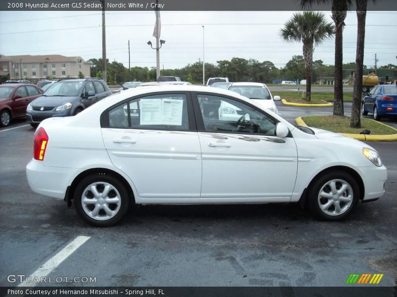 Nordic White / Gray 2008 Hyundai Accent GLS Sedan